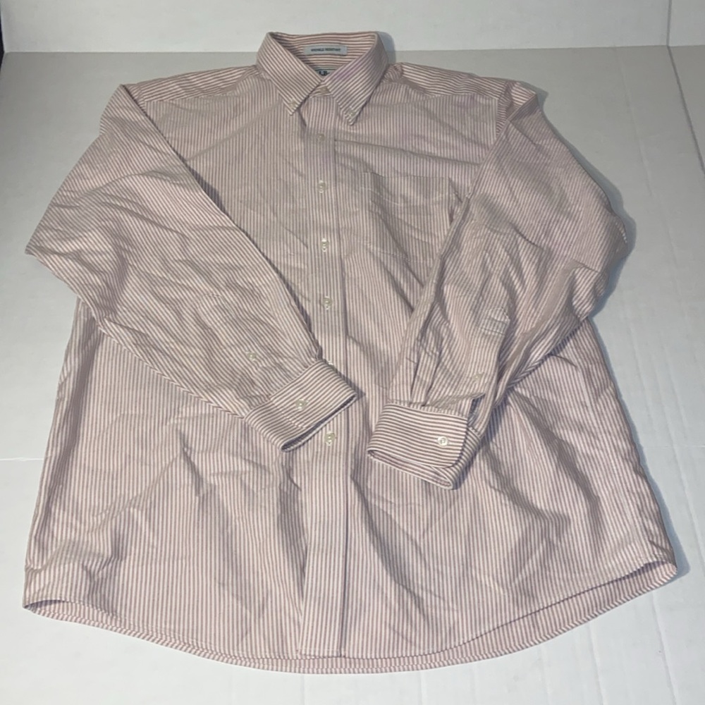 L. L. Bean Men’s Long Sleeve 16 1/2 - 34 Pinstriped Button Down Shirt